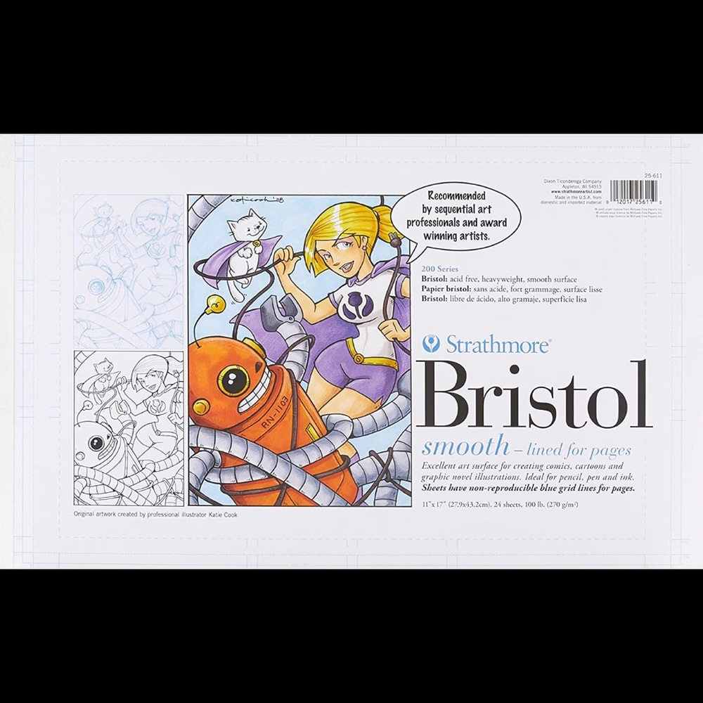 11X17 200 SERIES STRATHMORE SMOOTH BRISTOL (ONLY 17 PAGES LEFT) & BLACK INK